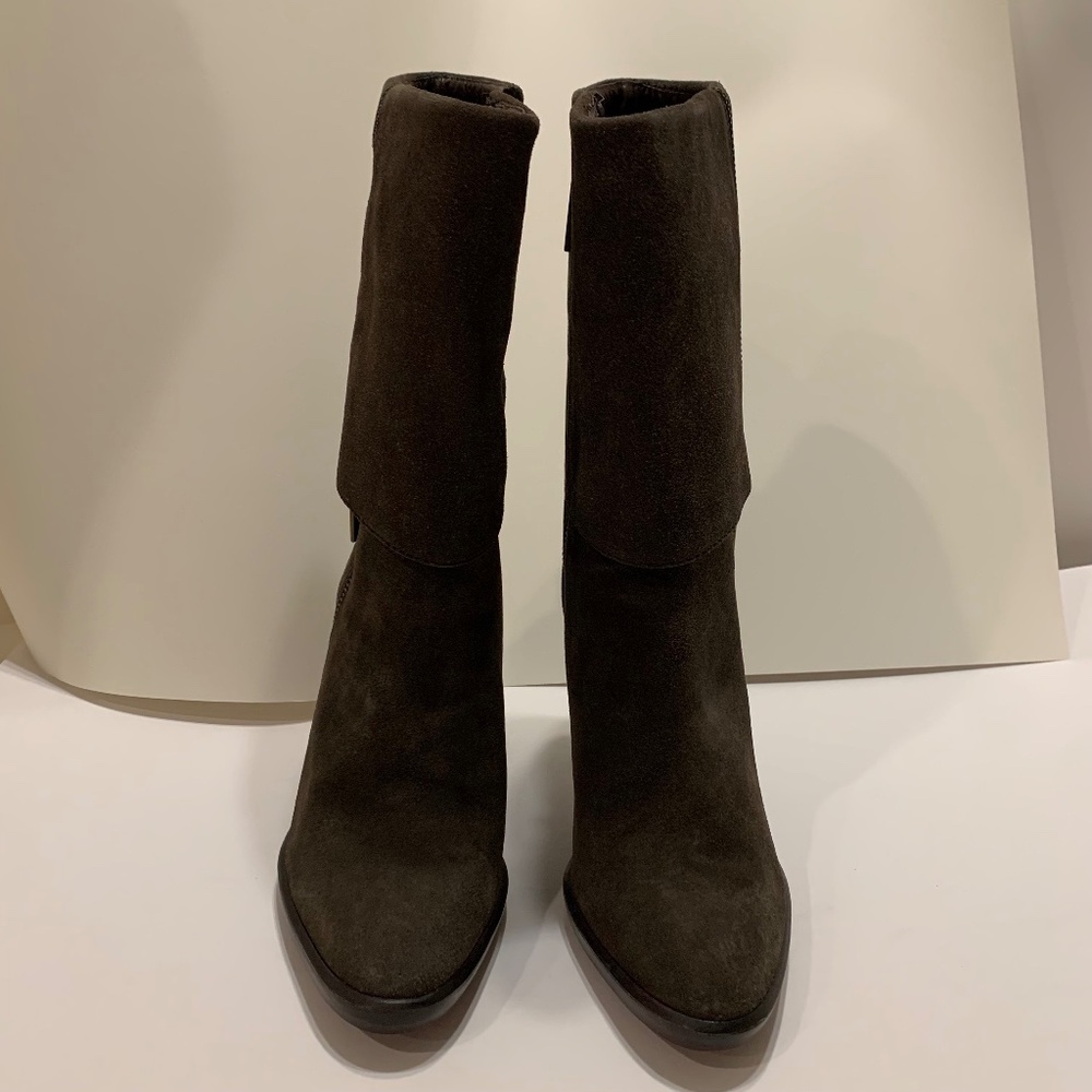 Michael Kors Suede Fold Over Brown Women Boots Size 10